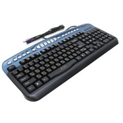 Клавиатура Oklick 330M black/blue ммедиа PS/2 USB USB порт