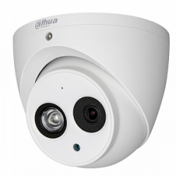 HDCVI Видеокамера купольная DH-HAC-HDW1400EMP-A-0360B, 4Мп, фиксированный объектив 3,6мм, поддержка CVBS