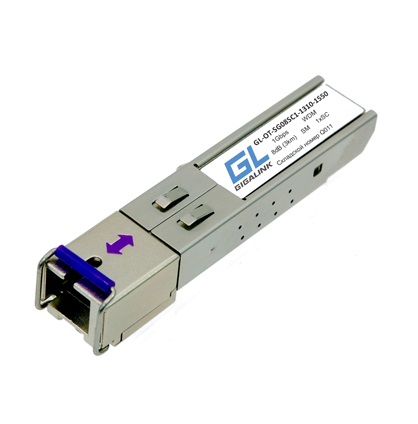 Модуль SFP GIGALINK WDM, 1Гбит/с, одно волокно SM, SC, Tx:1550/Rx:1310 ...