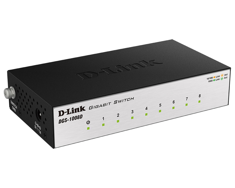 Коммутатор D-Link DGS-1008D/J3A 8 портов 1Гбит/сек. - Ай Ти Центр -  Видеонаблюдение, Серверы, Системы хранения данных, Сети, Телефония,  Кабельная продукция