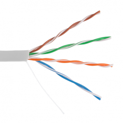 Кабель Netlan UTP4 пары, кат. 5е, внутренний,PVC, 24 AWG, одножильный, 100МГц, (EC-UU004-5E-PVC-GY)