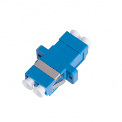 Оптический проходной адаптер Hyperline FA-P11Z-DLC/DLC-N/WH-BL LC-LC SM duplex корпус пластиковый синий белые колпачки