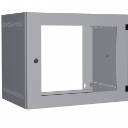 EC-WA-095440-W-G-GY Настенный шкаф 19″, 9U, стекло, 540х400, серый