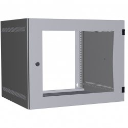 EC-WA-095450-W-G-GY Настенный шкаф 19″, 9U, стекло, 540х500, серый