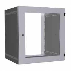 EC-WA-125450-W-G-GY Настенный шкаф 19″, 12U, стекло, 540х500, серый