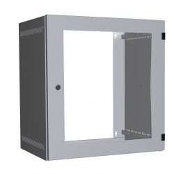 EC-WA-125440-W-G-GY Настенный шкаф 19″, 12U, стекло, 540х400, серый