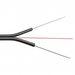 Кабель NIKOMAX NMF-2PF-001A1C-BK волоконно-оптический, 1 волокно, одномодовый 9/125мкм, стандарта G.652.D & G.657.A1, внутренний/внешний, бабочка со стальными прутками, полимерный материал нг(A)-HF -40C, черный, 1км