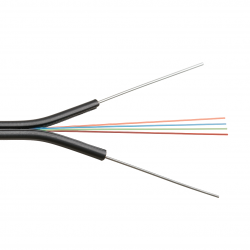 Кабель NIKOMAX NMF-2PF-004A1C-BK волоконно-оптический, 4 волокна, одномодовый 9/125мкм, стандарта G.652.D & G.657.A1, внутренний/внешний, бабочка со стальными прутками, полимерный материал нг(A)-HF -40C, черный, 1км