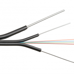 Кабель NIKOMAX NMF-2PH-004A1C-BK волоконно-оптический, 4 волокна, одномодовый 9/125мкм, стандарта G.652.D & G.657.A1, внутренний/внешний, бабочка со стальными прутками и тросом, полимерный материал нг(A)-HF -40C, черный, 1км